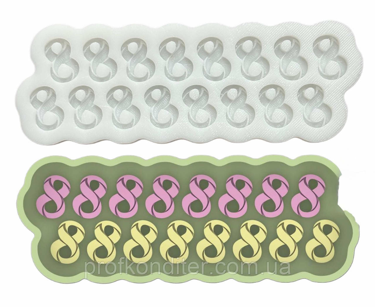Силіконовий молд для шоколаду та ін "Міні 8-ки для декору", фото 1