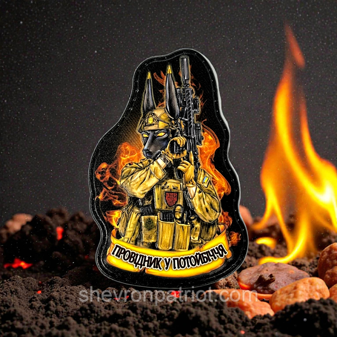 №ПВХ040 Шеврон "ПРОВІДНИК У ПОТОЙБІЧЧЯ" 9Х6СМ, фото 1