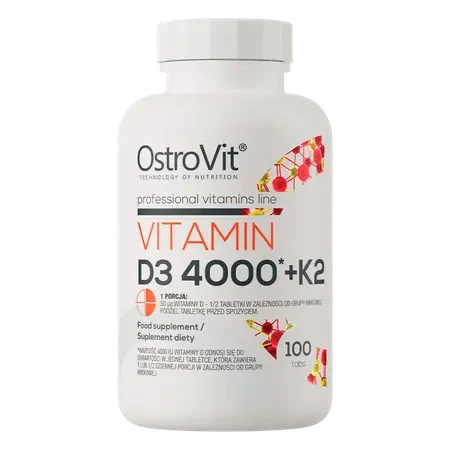 Витамин Д3 + К2 OstroVit Vitamin D3 4000 + K2 100 таблеток, фото 1