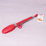 Щипці силіконові 23 см із ручками з неіржавкої сталі , фото 3