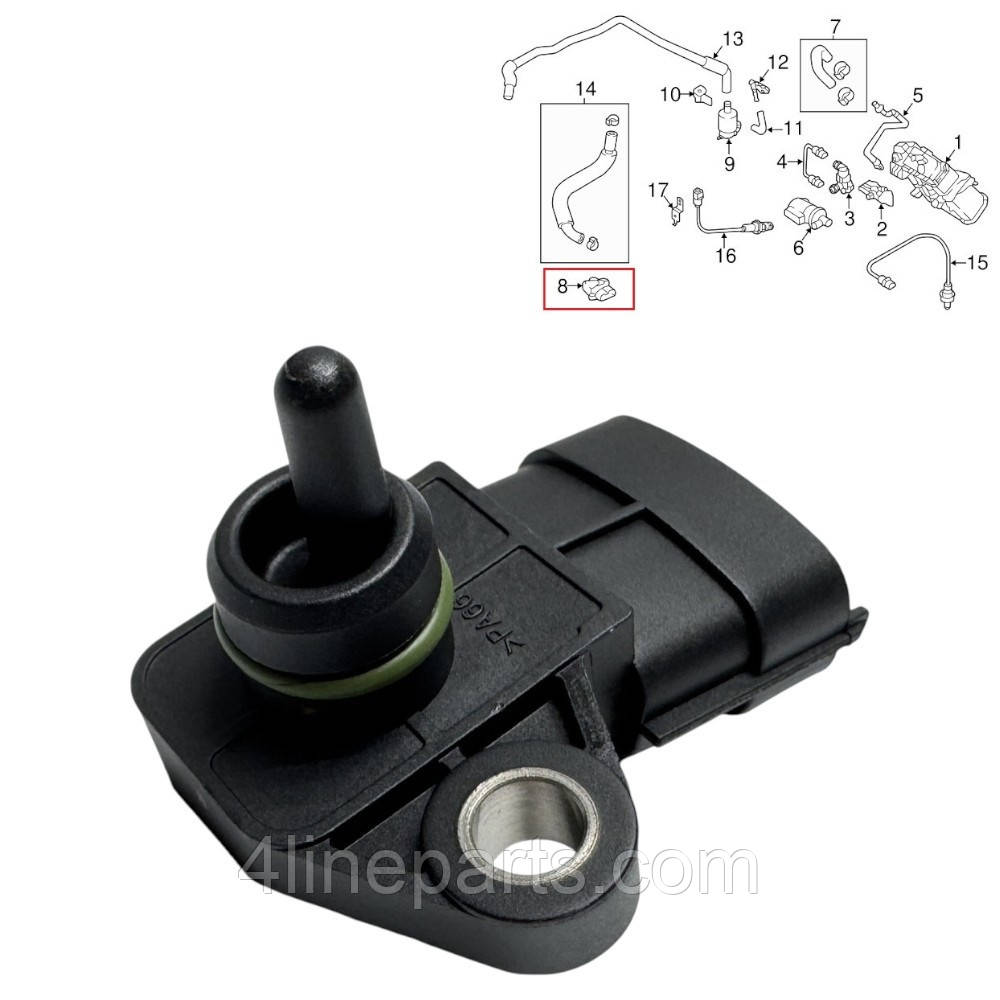 Датчик абсолютного тиску ix35 Hyundai 3930003000 393002B100 393002B000 39300-2E600, фото 1