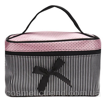 Косметичка жіноча текстильна (органайзер/б'юті-бокс) Navety Makeup Cosmetic Bag pink 19*12*11 см, фото 2