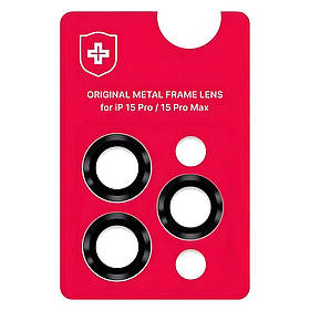 Захисне скло камери +NEU Chatel Metal Frame для Apple iPhone 15 Pro Max (Black)