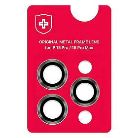 Захисне скло камери +NEU Chatel Metal Frame для Apple iPhone 15 Pro (Silver)