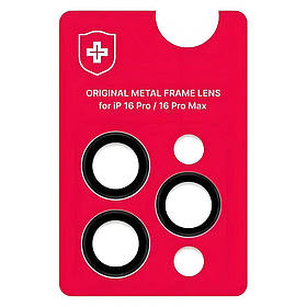 Захисне скло камери +NEU Chatel Metal Frame для Apple iPhone 16 Pro Max (Black)