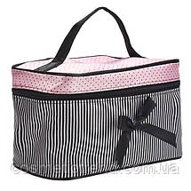 Косметичка жіноча текстильна (органайзер/б'юті-бокс) Navety Makeup Cosmetic Bag pink 19*12*11 см, фото 2