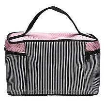 Косметичка жіноча текстильна (органайзер/б'юті-бокс) Navety Makeup Cosmetic Bag pink 19*12*11 см, фото 3