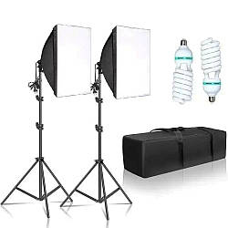 Студійне світло LN-2102, 2 шт, E27 / Набір постійного світла для фотостудії / Софтбокс для фотостудії