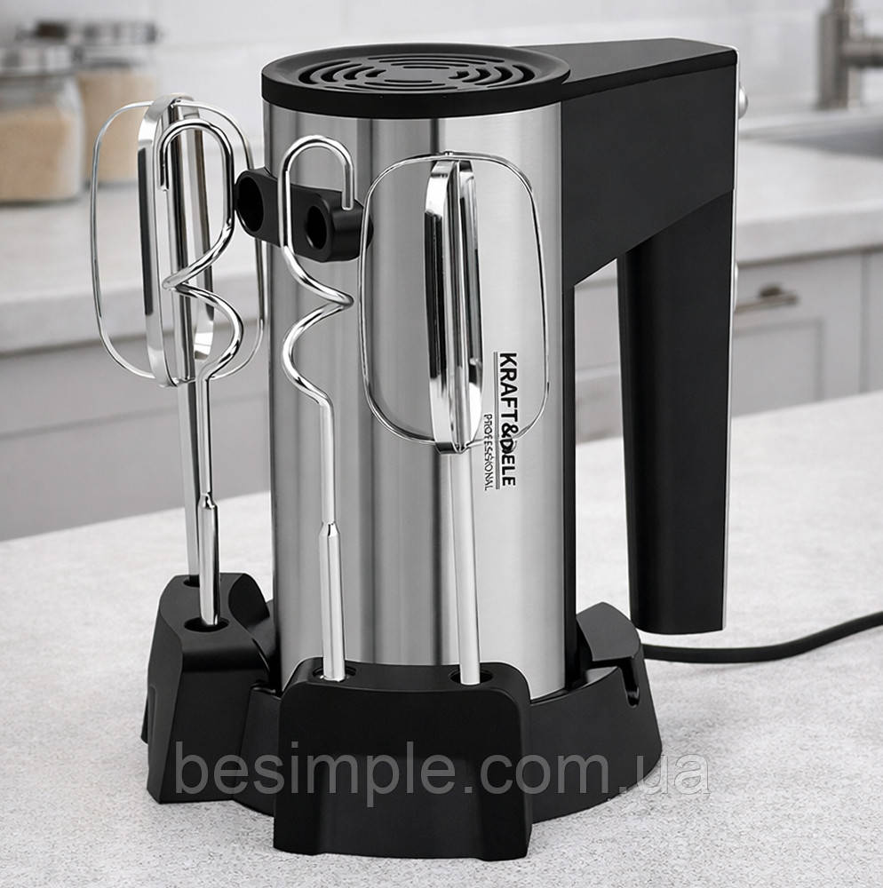 Ручний міксер Kraft&Dele KD4142, 1000 Вт, з підставкою та насадками / Міксер / Ручний міксер мережевий, фото 1