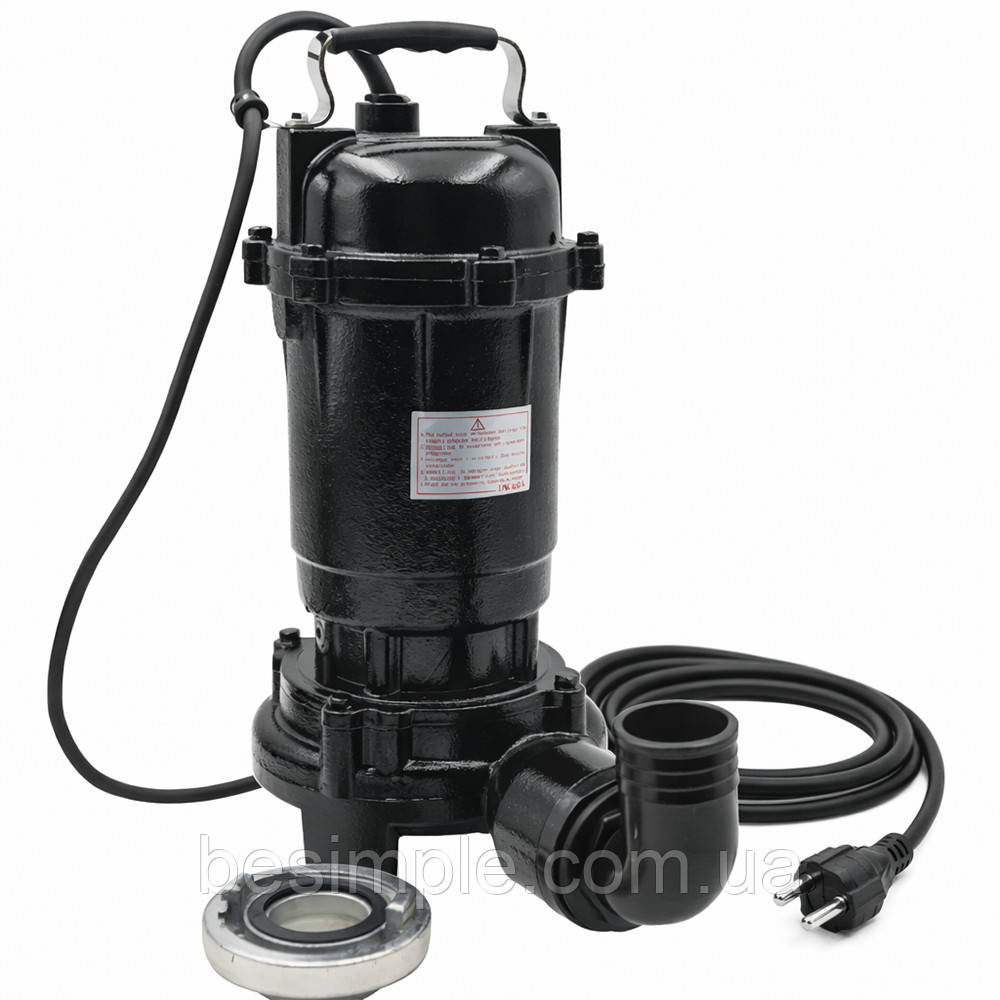 Фекальний насос BP 8020 з подрібнювачем, 2000 Вт, 25 куб.м/год. / Насос для води дренажний / Фекальний насос з подрібнювачем, фото 1