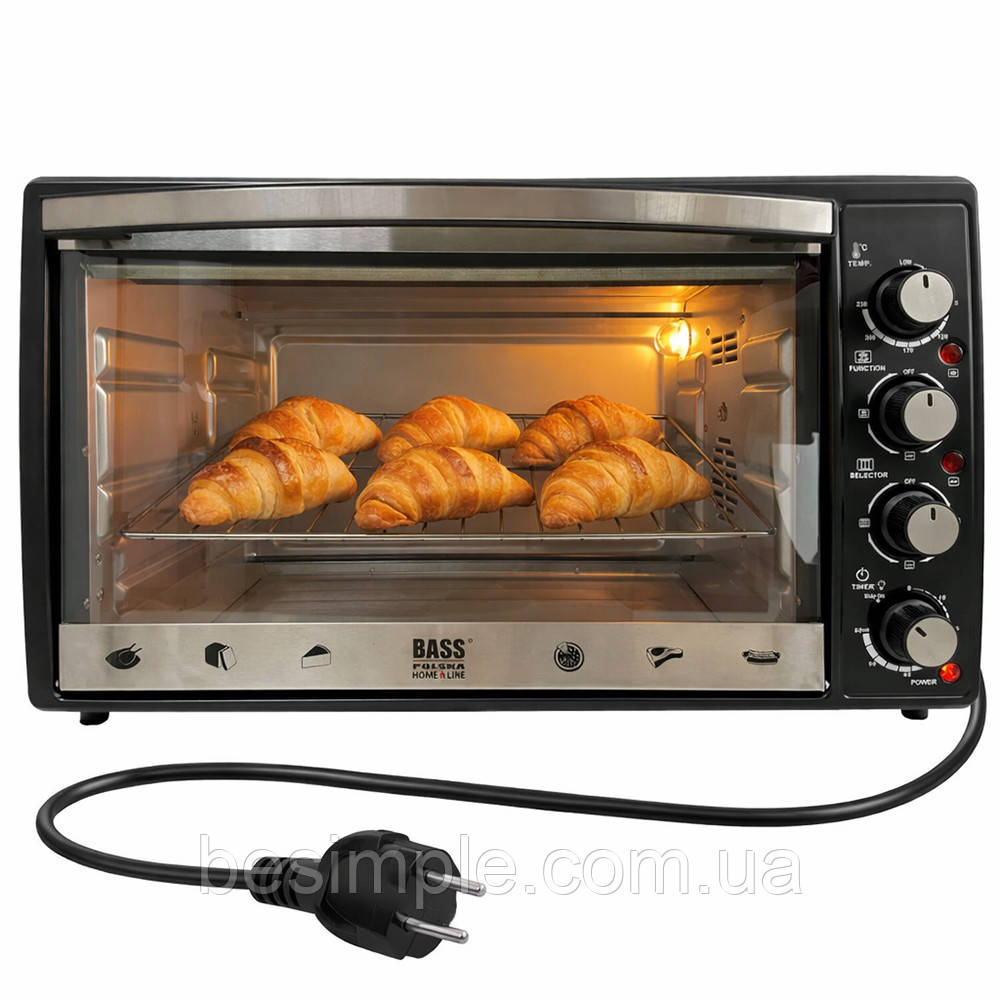 Міні-піч Bass Polska BH 10370, 48 л, 2500 Вт / Духовка електрична настільна / Мультипеч, фото 1