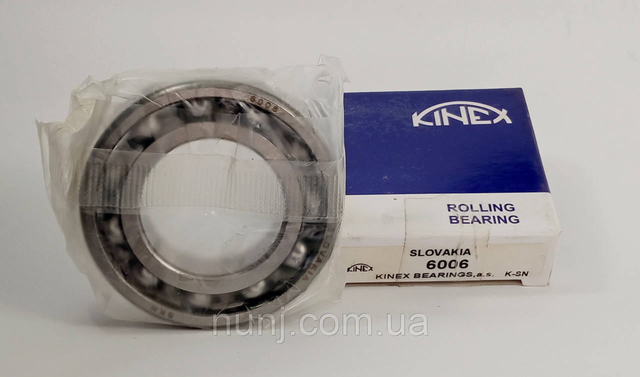 Підшипник 6006 Kinex (106) розміри: 30*55*13 кульковий радіальний, фото 1
