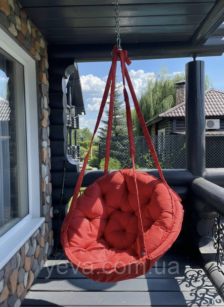 Підвісне крісло гойдалки для дітей та дорослих, Гойдалка кругла підвісна діаметр 95 см, Гамаки-гойдалка, фото 1