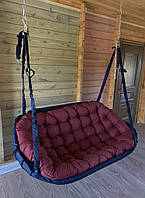 Гойдалка домашня 90х180 см, Підвісне крісло гамак для дому та саду, Крісло гойдалки, Гойдалка дачна, 200 кг