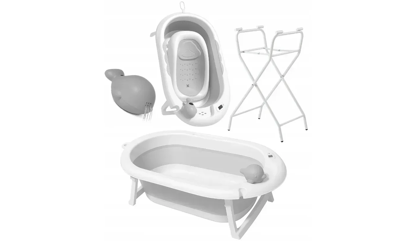 Дитяча складна ванночка Vaiana, з підставкою та шезлонгом, термометр, Польща