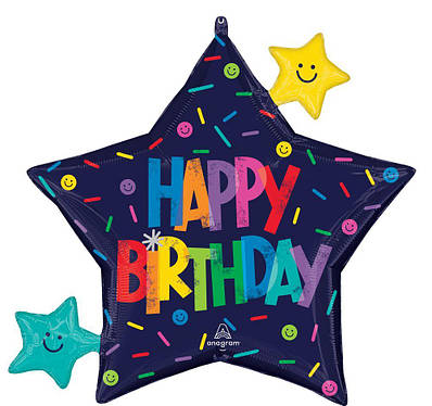 Anagram 29* Зірка З Днем Народження  Фольговані кулі фігури.  - В УП