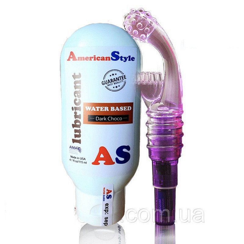 Фіолетовий вібратор із лубрикантом для стимуляції точки G і клітора, фото 1