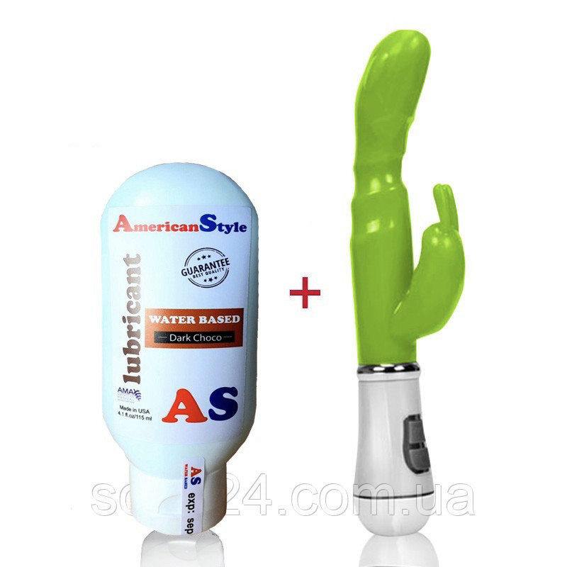 Вібратор для жінок + лубрикат шоколад. Кліторальна стимуляція.Салатовий, фото 1