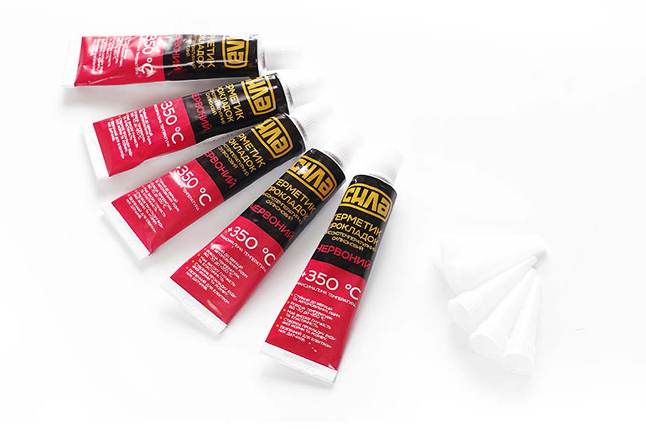 Герметик силіконовий високотемпературний Сила 25 г червоний (951437) (5 шт.)