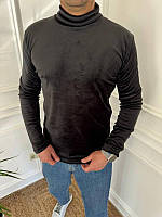 Тепла чоловіча кофта з високим горлом з велюру на хутрі дуже зручна і мʼяка
