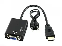 Відеоадаптер HDMI - VGA конвертер відео + аудіо 1080P