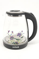 1504 Електрочайник 2 л скло/дисковий