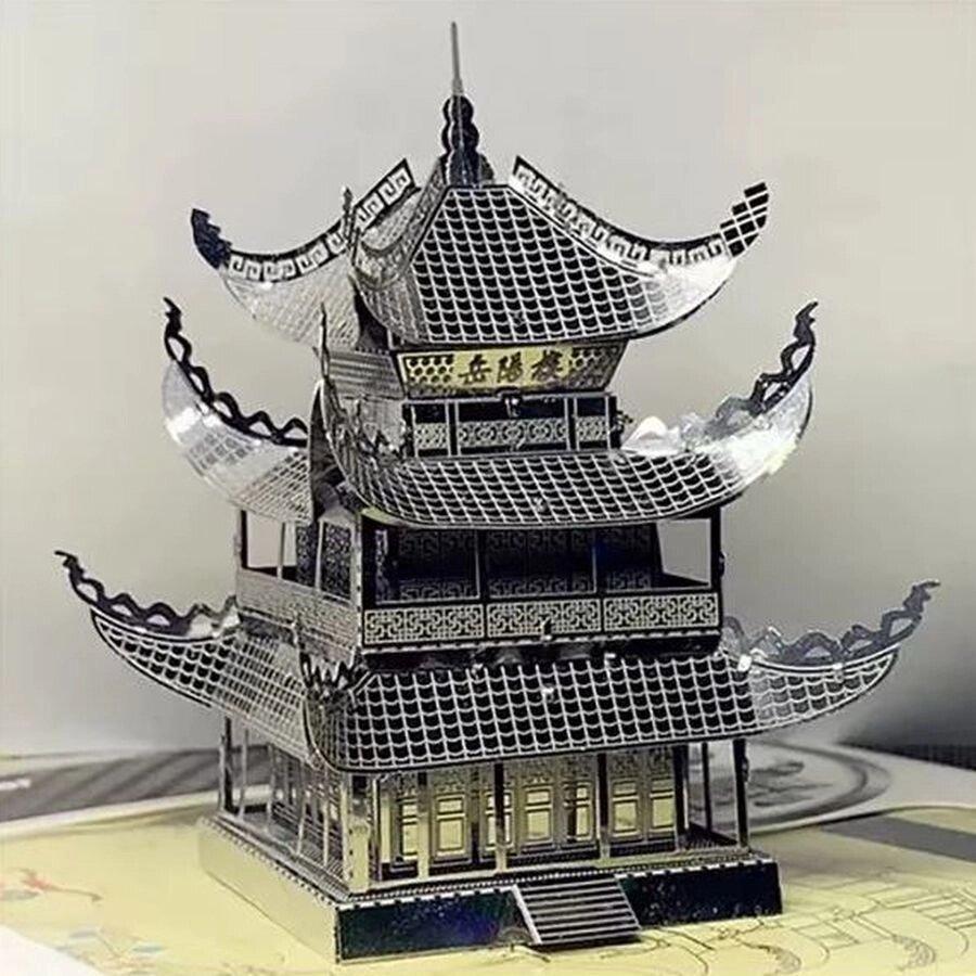 Металевий конструктор 3d пазл yueyang tower Юеянська вежа, фото 1
