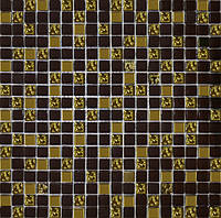 Мозайка микс шоколад-золото-рифленое золото
