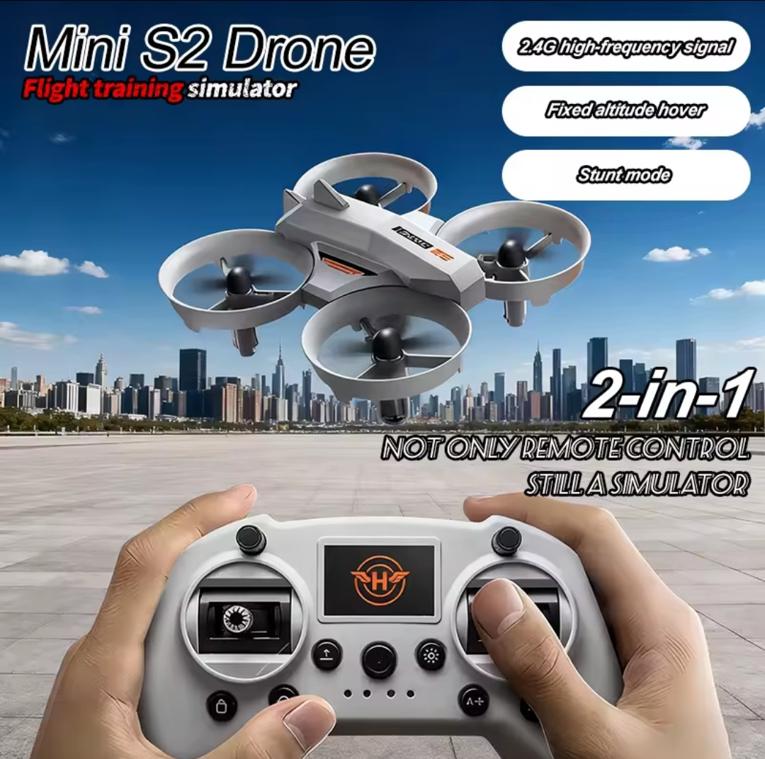 МініДрон симулятор Mini S2 2-В-1, Квадрокоптер З утриманням Висоти та Режимом зависання, Підтримка Телефону І ПК