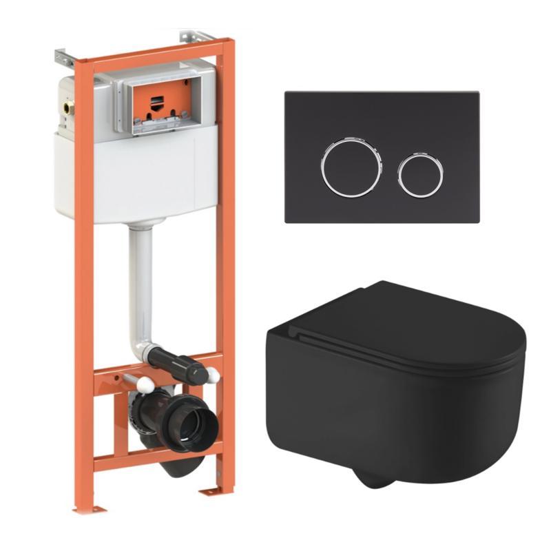 Готове рішення Qtap для ванної кімнати: підвісний унітаз Taurus Ultra Quiet 490x360x380 + комплект інсталяції Nest 4 в 1 (кругла, фото 1