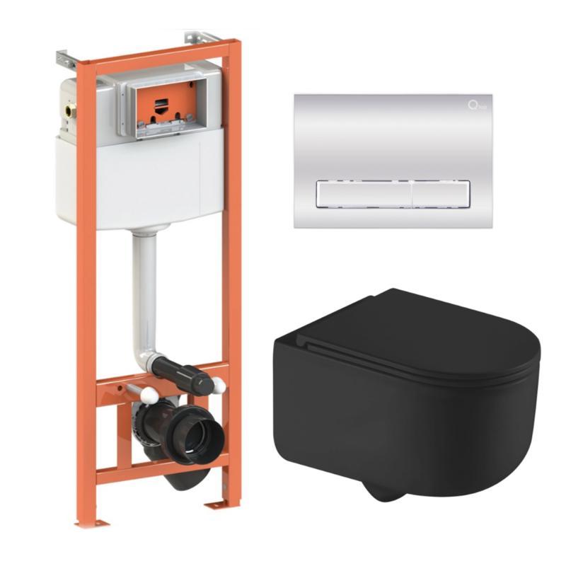 Готове рішення Qtap для ванної кімнати: підвісний унітаз Taurus Ultra Quiet 490x360x380 + комплект інсталяції Nest 4 в 1 (лінійна, фото 1