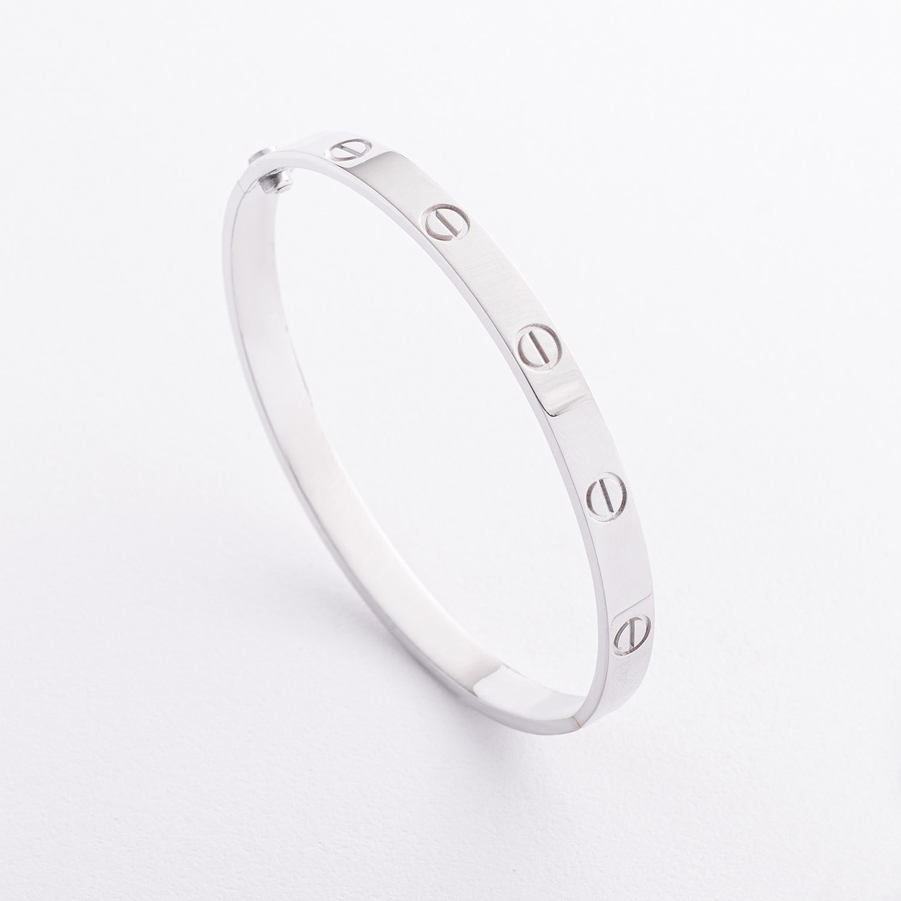 Жорсткий браслет "Love" (біле золото) б05808