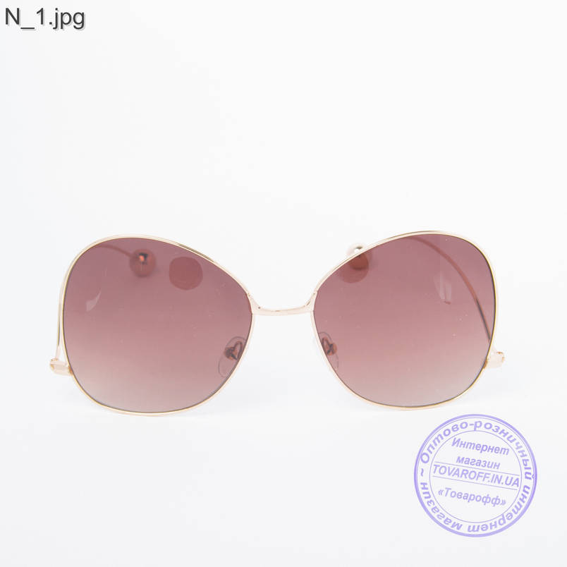 Жіночі сонцезахисні окуляри золотисті - 353, фото 2