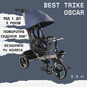 Триколісний велосипед Best Trike Oscar 6390 16-133 сидіння 360°, батьківська ручка, PU-колеса (1–3 роки)