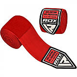 Бинти для боксу RDX Fibra 4.5 м, червоні, фото 2