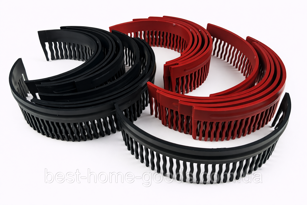 Зручний гребінець для бабусь – пластикова щітка з 33 зубчиками, 19 см, чорний колір, легкий догляд і комфортне розчісування, фото 1