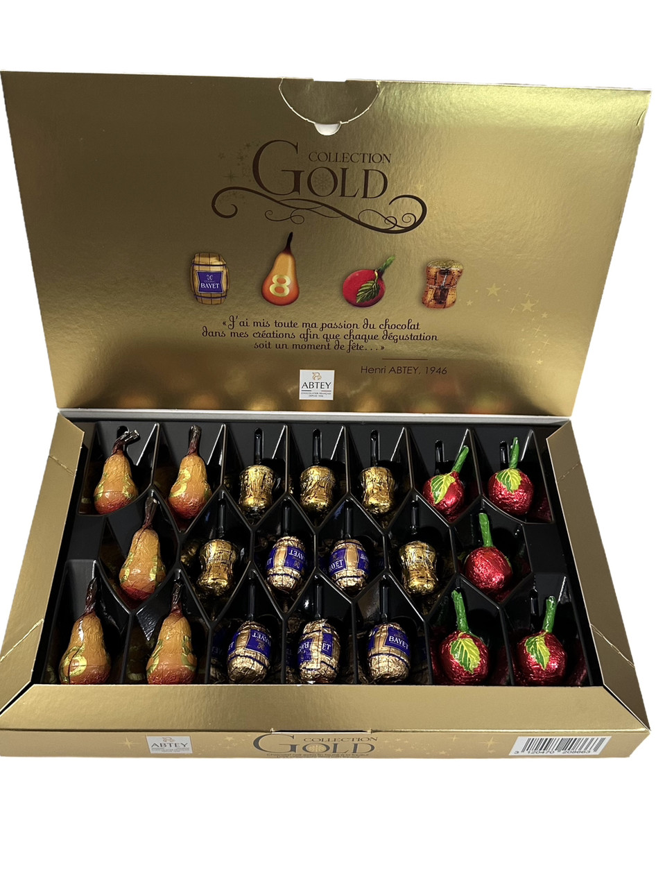 Шоколадні цукерки з лікером Abtey Collection Gold коробка 200 г Франція