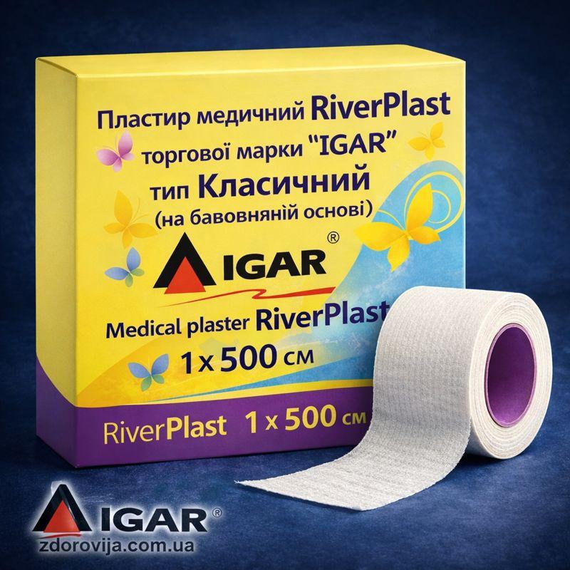 Пластир RiverPlast IGAR Класичний (бавовняний) 1 х 500 см, 24 шт/упаковка, фото 1