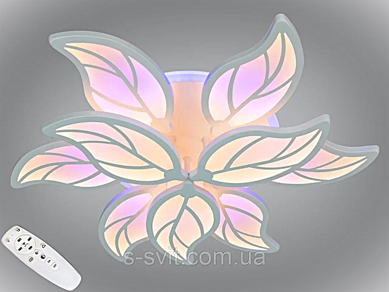 LED люстра на пульті з диммером, 3-х кольоровим підсвічуванням, фото 1