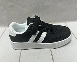 Дитячі стильні кросівки кеди шкіряні stilli 32-37 чорний