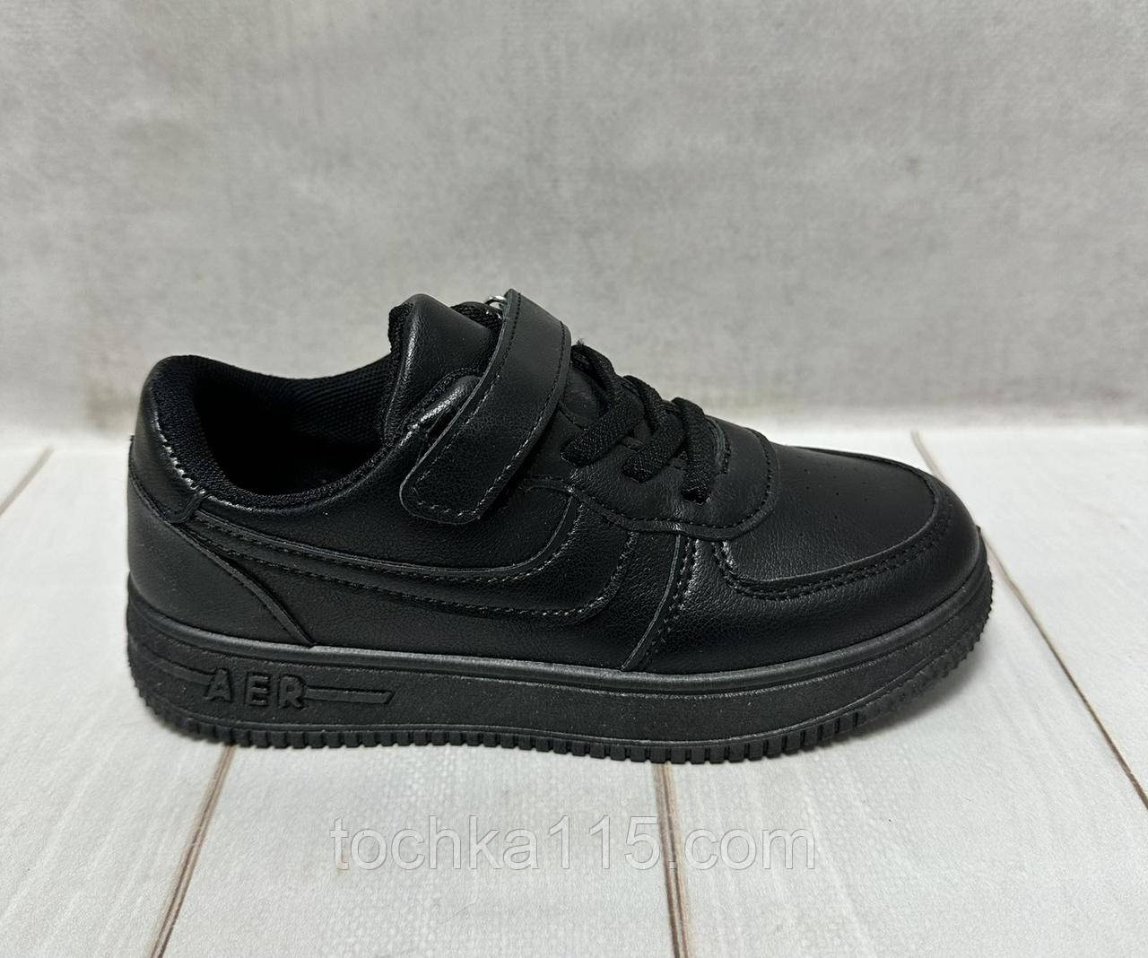 Дитячі стильні кросівки кеди маломірки Ok Shoes 32-37 чорний, фото 1