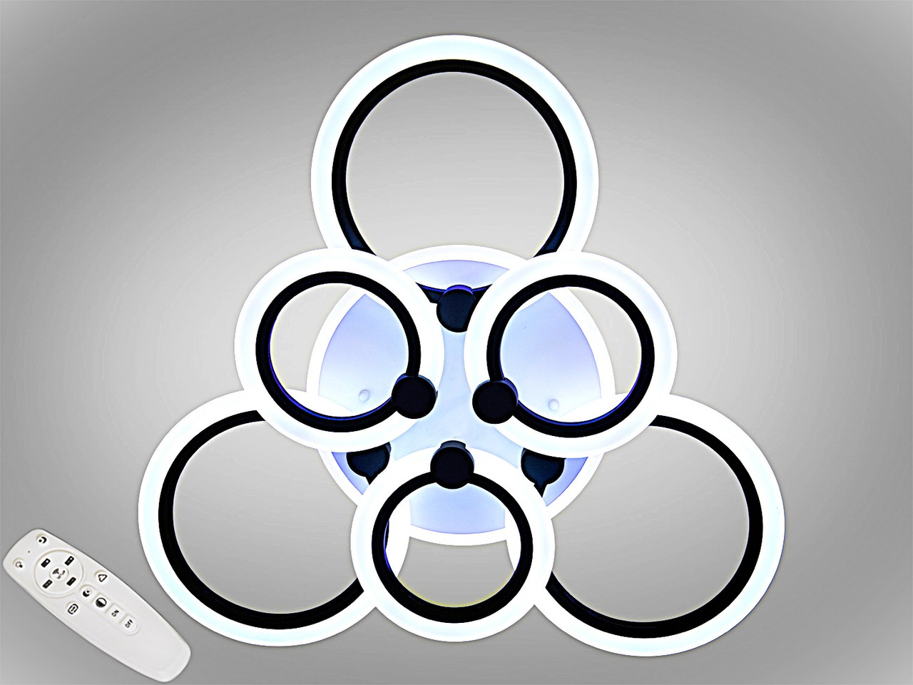 Стельова LED люстра з пультом та підсвічуванням, 82W, чорна, фото 1