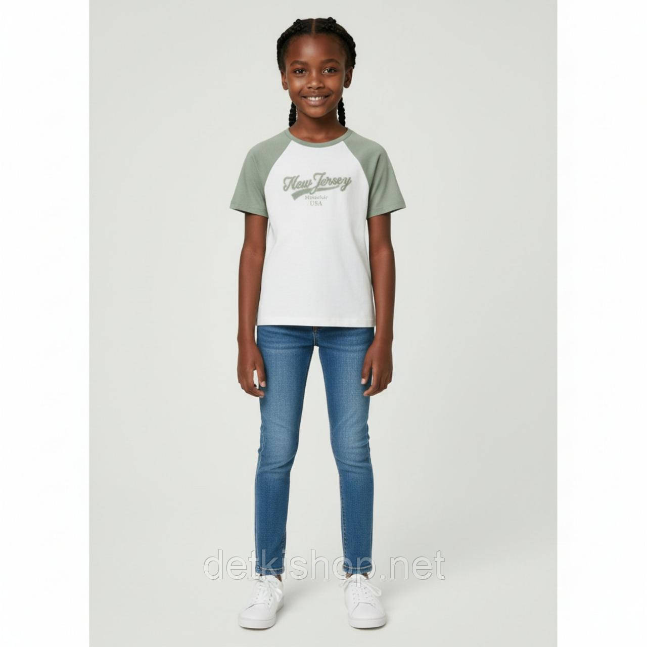 Укорочена футболка кроп топ для дівчини 128 см (8 років)