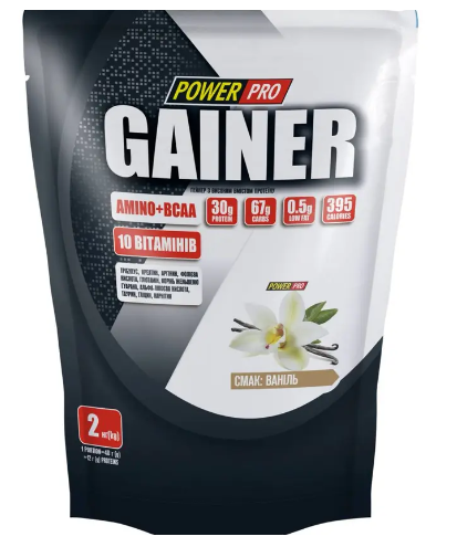 Гейнер Gainer Amino + BCAA Power Pro 2 кг Ваніль, фото 1