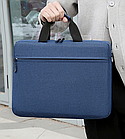 Сумка для ноутбука синя 15,6" тонка плоска сумка до ноутбуку 15 дюймів чохол на ремені синій, фото 4