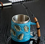 Чашка для рибалки з вудкою та рибами, 200 мл, фото 3