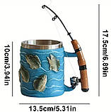 Чашка для рибалки з вудкою та рибами, 200 мл, фото 5