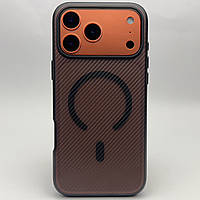 Чохол Magsafe на iPhone 17 PRO Acrylic carbon texture cover на айфон 17 ПРО чорний магнітний black matte