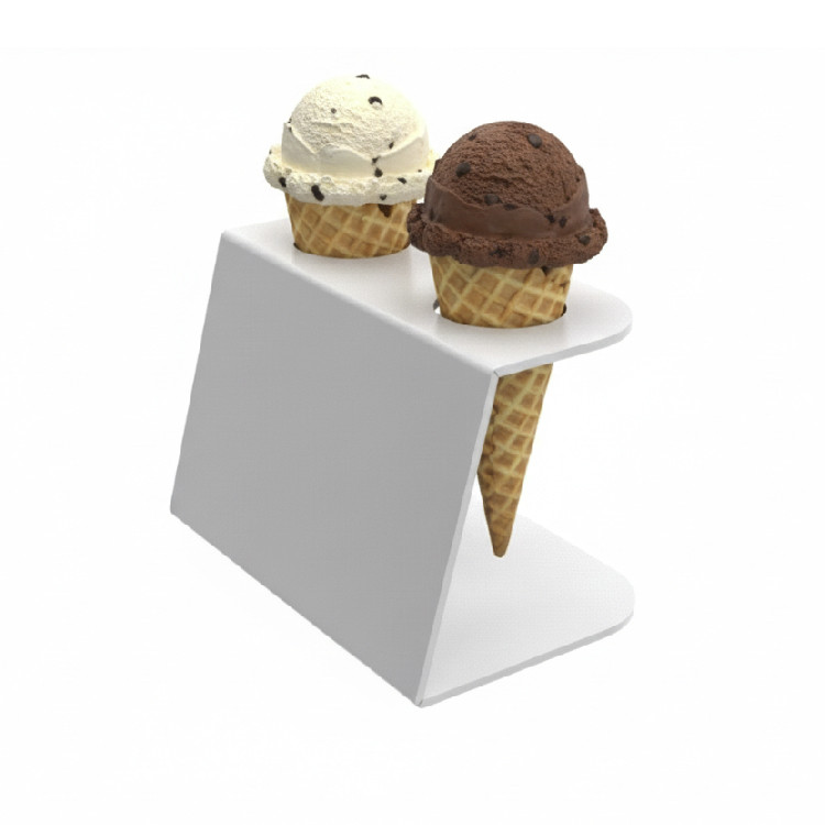 Підставка EKOSTAR для вафельного ріжка на 2шт. Біла. Акрил 3 мм, фото 1