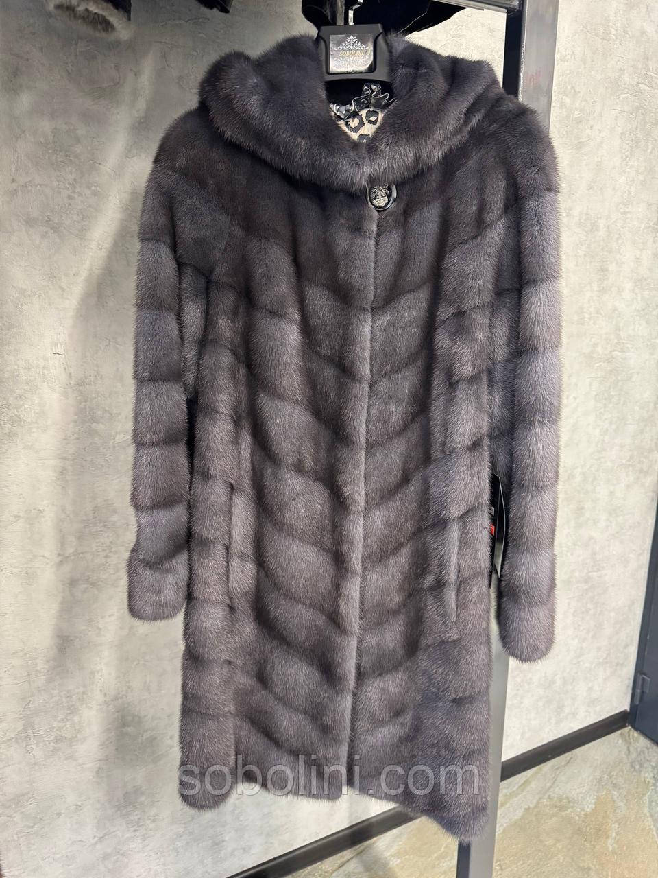 Шубка з хутра норочки в кольорі графіт!, фото 1